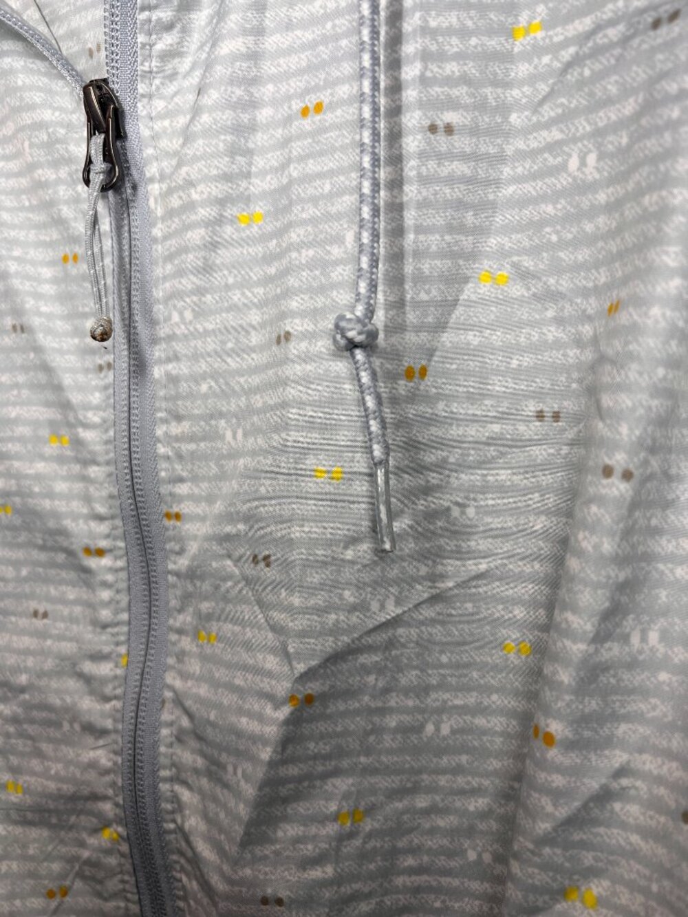 Columbia Switchback Rain Jacket Hooded Windbreaker Gray Yellow Stripe Women's L - Picture 4 of 13